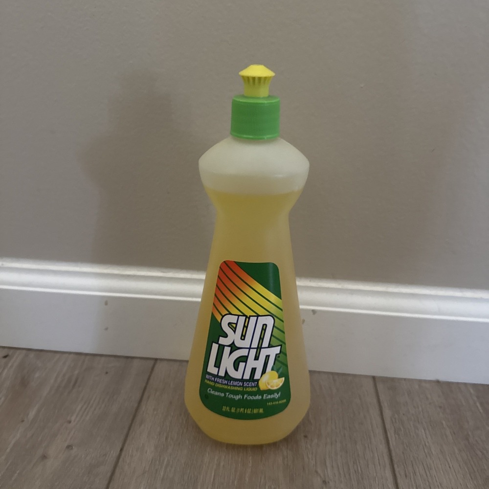 Vtg 90s Sun Light Dishwashing Liquid Dish Soap nearly full PROP movie collection